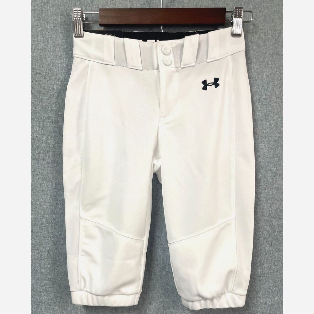Under Armour Youth Baseball Softball Pants YS White Cropped Uniform NWT